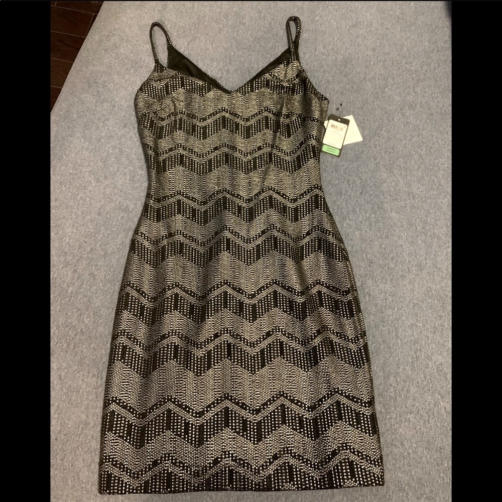 NWT Guess Thin strap foil knit midi dress